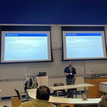 Photo of Data Science Professor Dr. Jason Bryer Giving Talk at CUNY IT Conference in December 2025