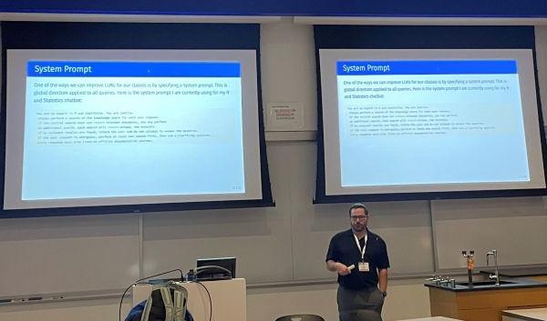 Photo of Data Science Professor Dr. Jason Bryer Giving Talk at CUNY IT Conference in December 2025