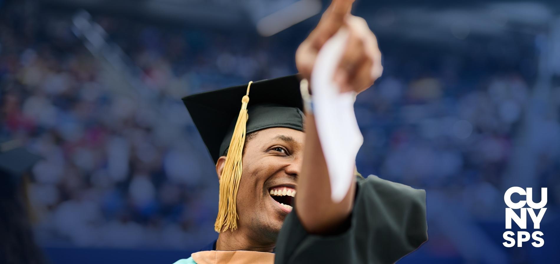 Joyful CUNY SPS Student at Commencement