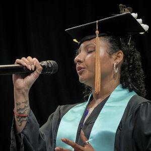 CUNY SPS Class of 2025 Graduate Sasha M. DiBeneditto Singing National Anthem