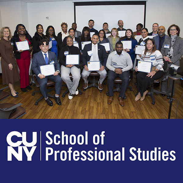 Group photo of the CUNY SPS scholarship recipients who attended the Annual Scholarship Reception. 